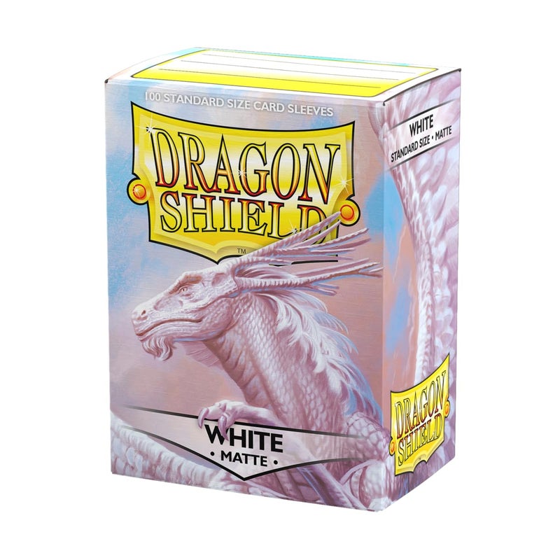 dragon shield دراغون شيلد | أكمام بطاقات مات قياسية الحجم | 100 قطعة - أكمام TCG ناعمة وقوية - متوافقة مع بوكيمون، فليش آند بلود، ون بيس وماجيك ذا جاذرينغ | أبيض غير لامع - Image 1